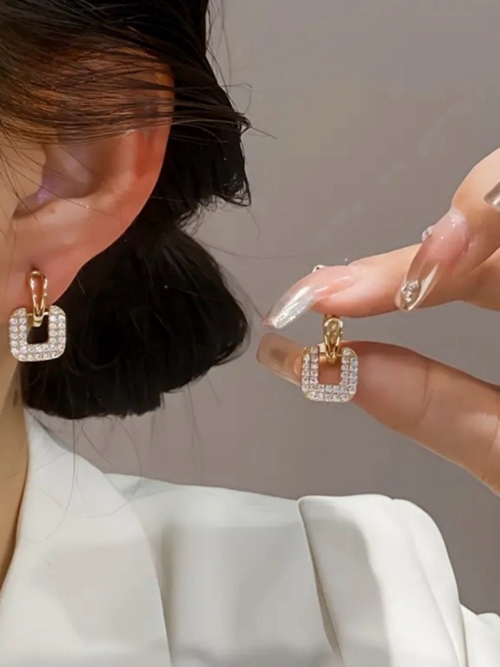 Beginning Boutique Gold Twisted Spiral Drop Earrings - Picture 5 of 5